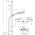 Душевая система Hansgrohe Pulsify Select S, с термостатом, 3 режима, хром, 24272000
