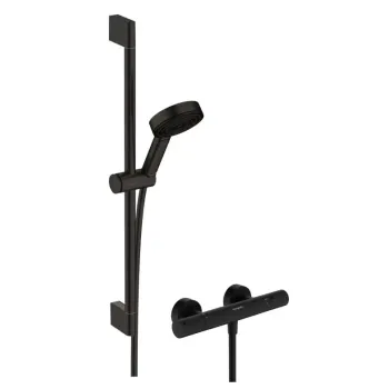 Душевая система Hansgrohe Pulsify Select S, с термостатом, 3 режима, матовая черная, 24272670
