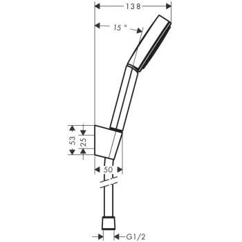 Dušas klausule Hansgrohe Pulsify S, komplekts, matēta melna, 24307670 NEW
