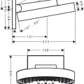 Dušas galva Hansgrohe Rainfinity, diametrs 25 cm, 3 režīmi, Tumšs Matēts Hroms, 26232340 NEW