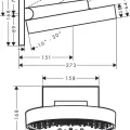 Dušas galva Hansgrohe Rainfinity, diametrs 25 cm, 3 režīmi, EcoSmart, Tumšs Matēts Hroms, 26233340 NEW