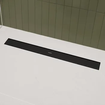 Dušas kanāls Hansgrohe RainDrain Go, 60 cm ar divpusēju resti, matēta melna, 56271670 NEW