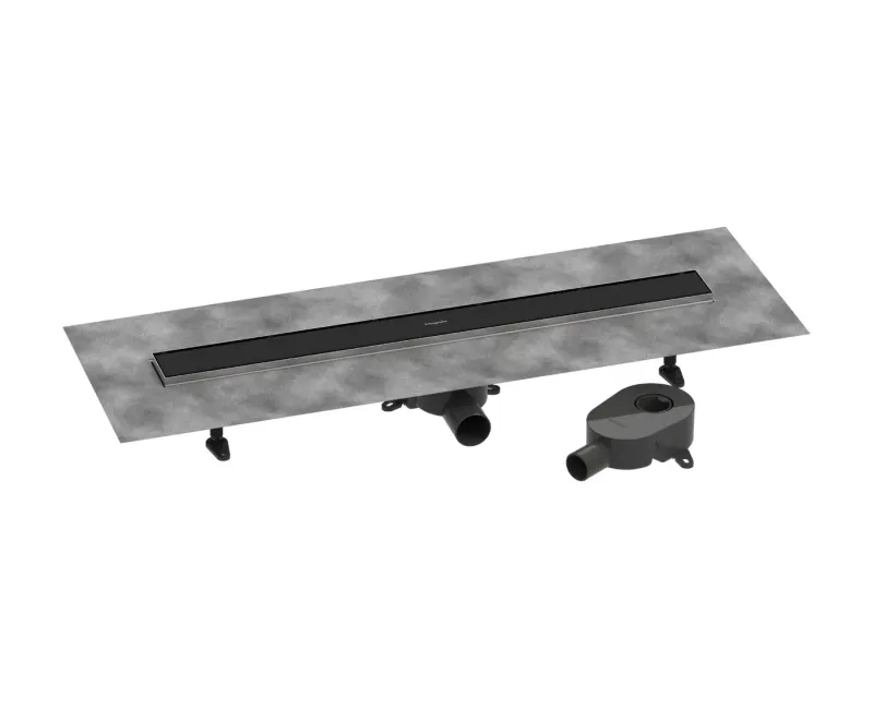 Dušas kanāls Hansgrohe RainDrain Go, 80 cm ar divpusēju resti, matēta melna, 56273670 NEW