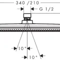 Dušas galva Hansgrohe Raindance Alive Q, 21x34 cm, matēta melna, 24530670 NEW