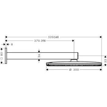 Dušas galva Hansgrohe Raindance Alive S, diametrs 30 cm, 2 režīmi, hroms, 24540000 NEW