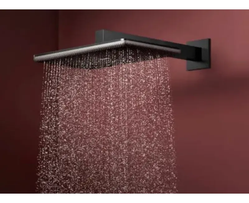 Душевая голова Hansgrohe Raindance Alive Q, 21x34 см, 2 режима, матовый черный хром, 24550340