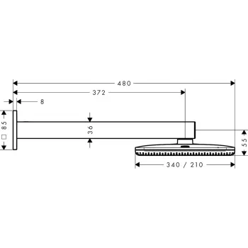 Dušas galva Hansgrohe Raindance Alive Q, 21x34 cm, 2 režīmi, EcoSmart, pulēts zelts, 24551990 NEW