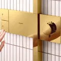 Душевая система Hansgrohe Raindance Alive Q, с термостатом, 21x34 см, 3 режима, полированный золото, 24580990