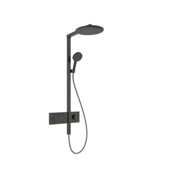 Dušas Sistēma Hansgrohe Raindance Alive S, ar termostatu, diametrs 30 cm, 3 režīmi, EcoSmart, matēta melna hroms, 24583340 NEW