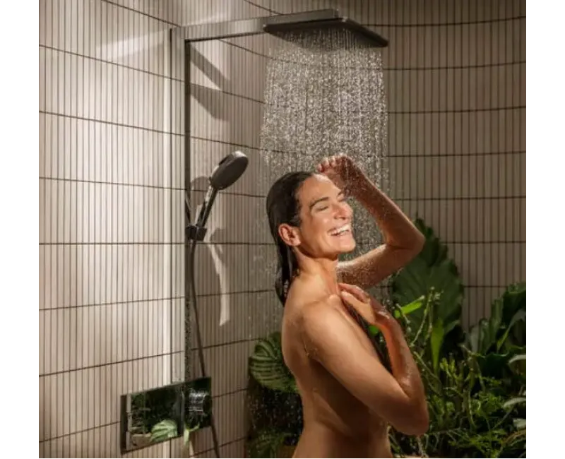 Dušas Sistēma Hansgrohe Raindance Alive Q, ar termostatu, 21x34 cm, 3 režīmi, hroms, 24590000 NEW