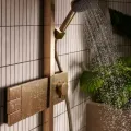 Душевая система Hansgrohe Raindance Alive Q, с термостатом, 21x34 см, 3 режима, матовая бронза, 24590140