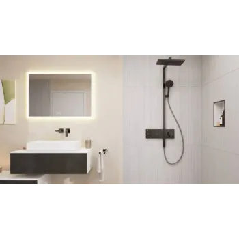 Dušas Sistēma Hansgrohe Raindance Alive Q, ar termostatu, 21x34 cm, 3 režīmi, matēta melna, 24590340 NEW