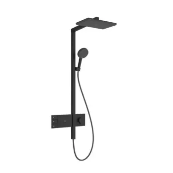 Dušas Sistēma Hansgrohe Raindance Alive Q, ar termostatu, 21x34 cm, 3 režīmi, matēta melna, 24590670 NEW