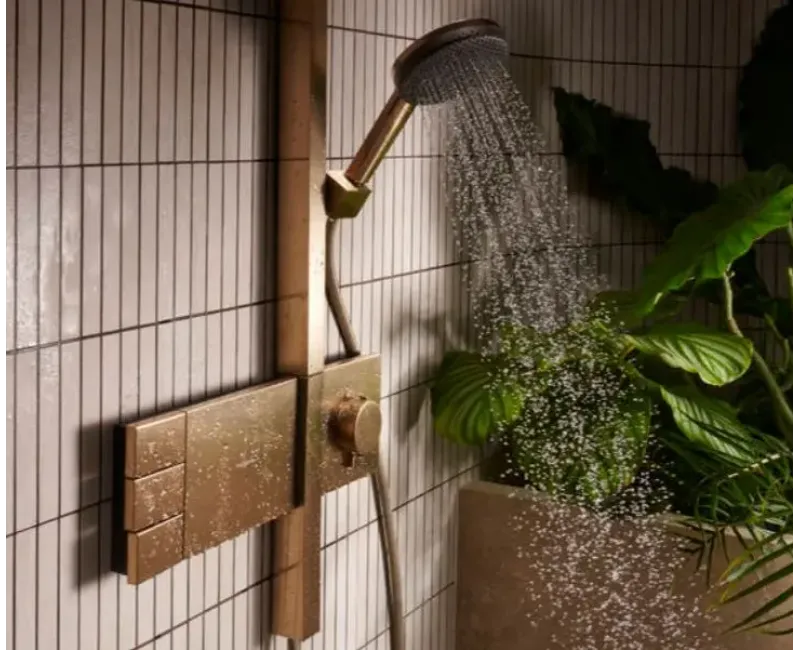 Dušas Sistēma Hansgrohe Raindance Alive Q, ar termostatu, 21x34 cm, 3 režīmi, matēta bronza, 24591140 NEW