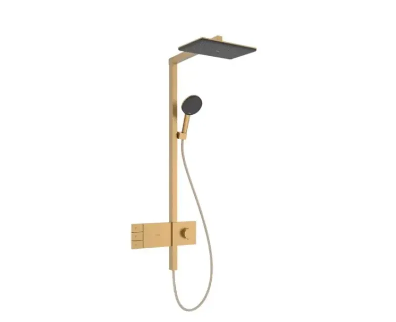 Dušas Sistēma Hansgrohe Raindance Alive Q, ar termostatu, 21x34 cm, 3 režīmi, matēta bronza, 24591140 NEW