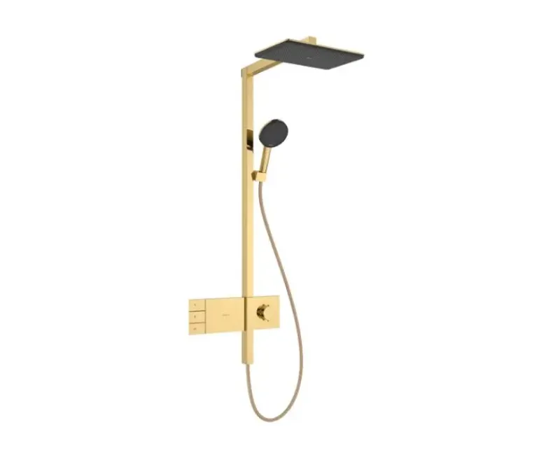 Dušas Sistēma Hansgrohe Raindance Alive Q, ar termostatu, 21x34 cm, 3 režīmi, pulēts zelts, 24591990 NEW