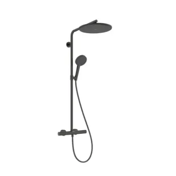 Dušas Sistēma Hansgrohe Raindance Alive S Puro, ar termostatu, 21x34 cm, 3 režīmi, EcoSmart, matēta melna hroms, 24593340 NEW