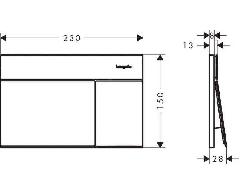 Poga iebūvējamajam rāmim Hansgrohe iFrame Element E, matēta melna, hroms, 66003340 NEW