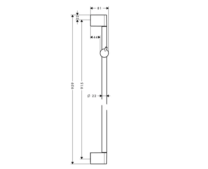 Dušas stienis Hansgrohe Unica'Crometta, 0.90 m bez dušas šļūtenes, hroms, 27609000 NEW