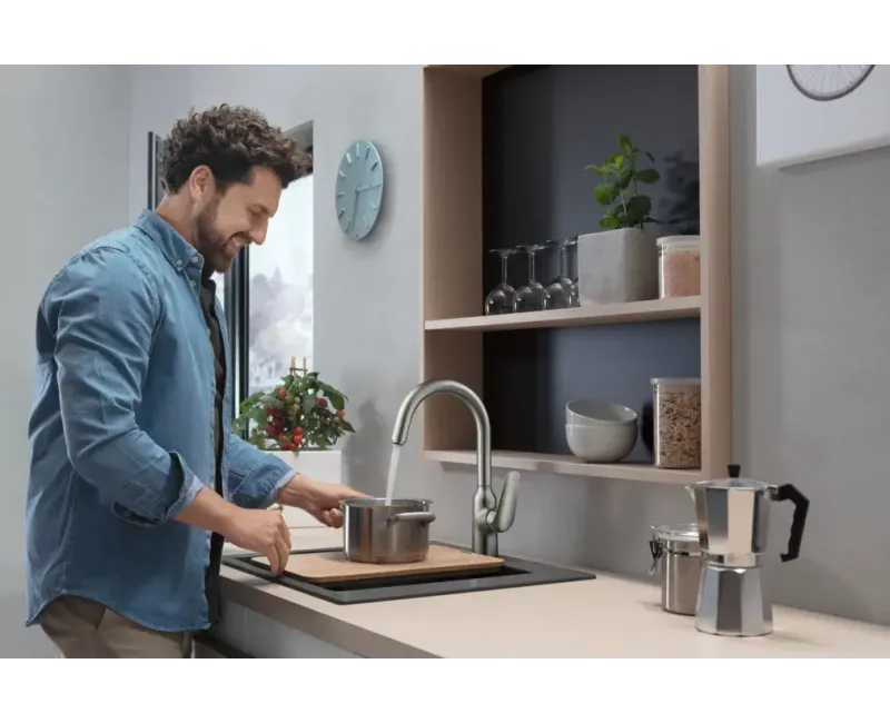 Virtuvinis kranas Hansgrohe Focus M42, nerūdijantis plienas, 71802800 NEW