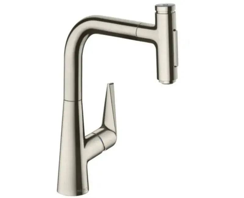 Virtuves izlietnes maisītājs Hansgrohe Talis Select M51, ar izvelkamu uzgali, sBOX, nerūsējošā tērauda izskats, 73868800 NEW
