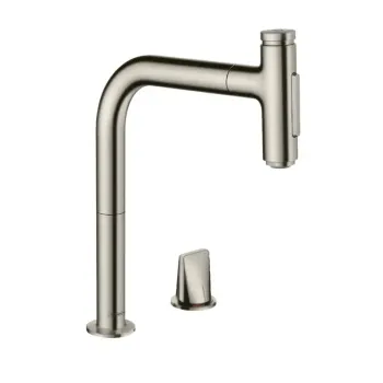 Virtuves Izlietnes Maisītājs Hansgrohe Metris M71, izvelkams uzgalis, sBOX, nerūsējošais tērauds, 73818800 NEW