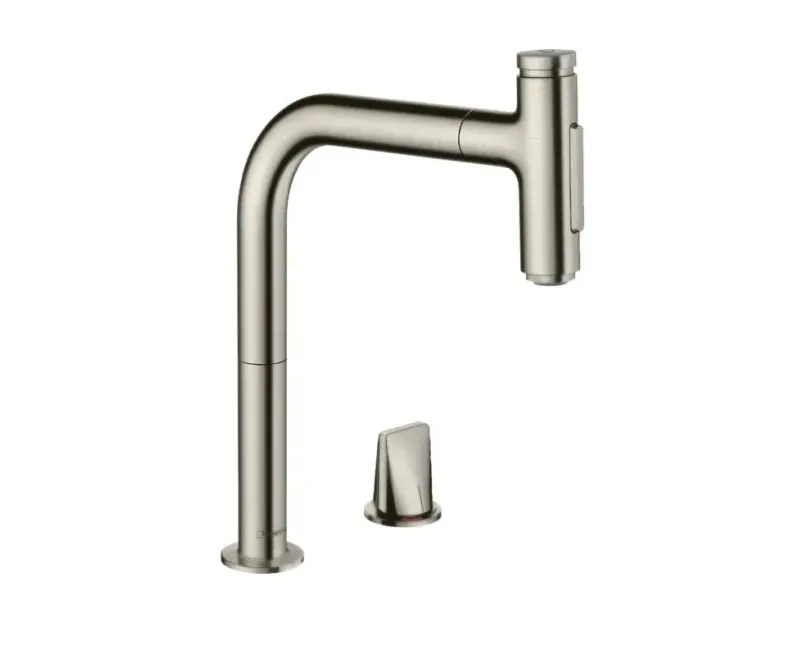 Virtuves maisītājs Hansgrohe M71, izvelkams uzgalis, sBOX, nerūsējošais tērauds, 73818800 NEW