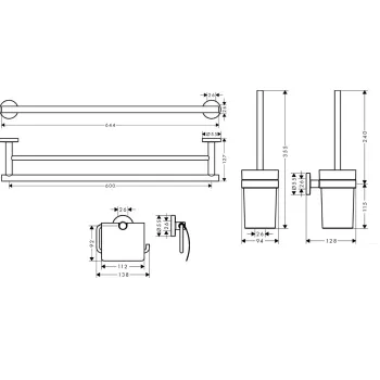 Aksesuāru komplekts Hansgrohe Logis Universal, komplekts, hroms, 41727000 NEW