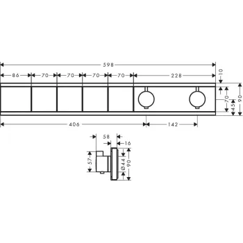 Vannas / Dušas maisītājs Hansgrohe RainSelect, iebūvējams, hroms, 15382000 NEW