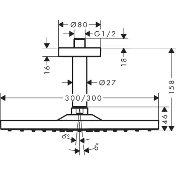 Dušas galva Hansgrohe Raindance E, 300 Air, matēta bronza, 26250140 NEW