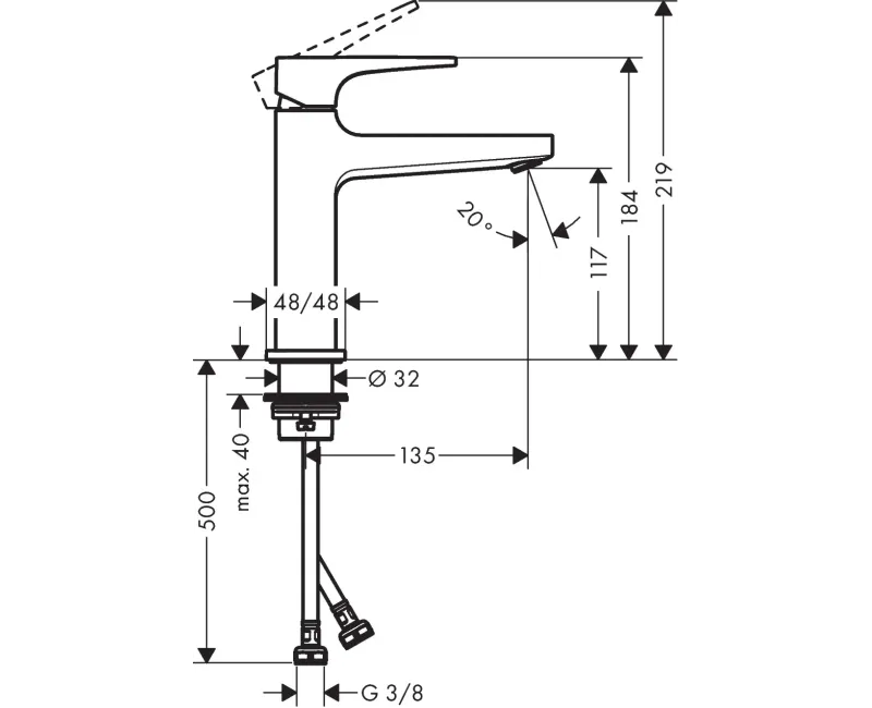 Vannas istabas izlietnes maisītājs Hansgrohe Metropol, ar Push-Open izplūdi, matēta bronza, 32507140 NEW