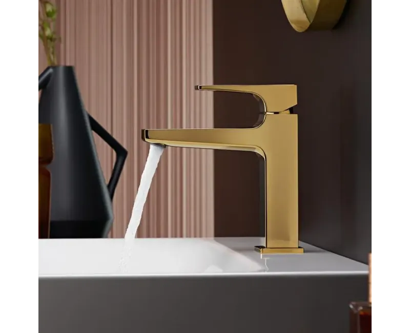 Смеситель для раковины Hansgrohe Metropol, с Push-Open сливом, полированный золото, 32507990