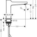Смеситель для раковины Hansgrohe Metropol, с Push-Open сливом, полированный золото, 32507990