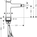 Bidē maisītājs Hansgrohe Metropol, ar Push-Open izplūdi, matēta melna, 32520670 NEW