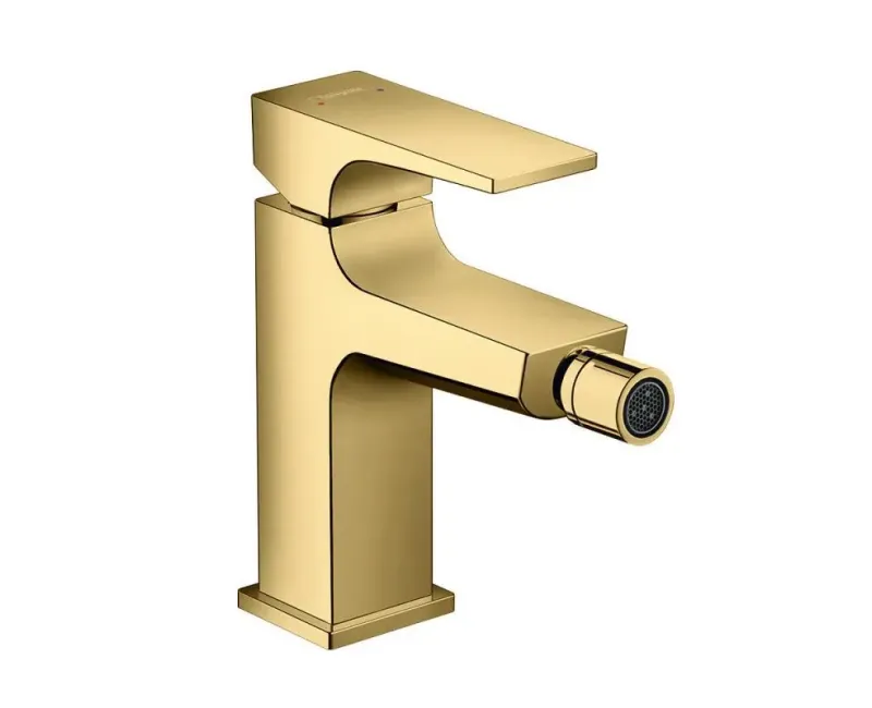 Смеситель для биде Hansgrohe Metropol, с Push-Open сливом, полированный золото, 32520990