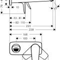 Смеситель для раковины Hansgrohe Talis E, встраиваемый, матовый черный хром, 71734340