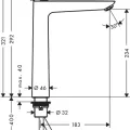 Vannas istabas izlietnes maisītājs Hansgrohe Talis E, Paaugstināts matēta bronza, 71717140 NEW