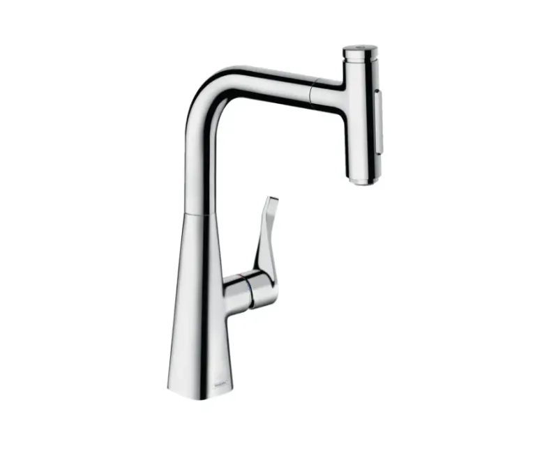 Virtuves maisītājs Hansgrohe M71, ar izvelkamu uzgali, hroms, 73822000 NEW