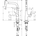 Virtuves maisītājs Hansgrohe M71, ar izvelkamu uzgali, hroms, 73822000 NEW