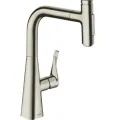 Virtuves maisītājs Hansgrohe M71, ar izvelkamu uzgali, nerūsējošā tērauda apdare, 73822800 NEW