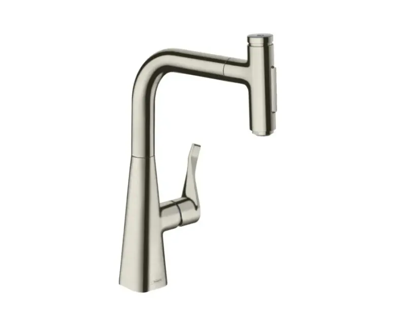 Virtuves maisītājs Hansgrohe M71, ar izvelkamu uzgali, nerūsējošā tērauda apdare, 73822800 NEW