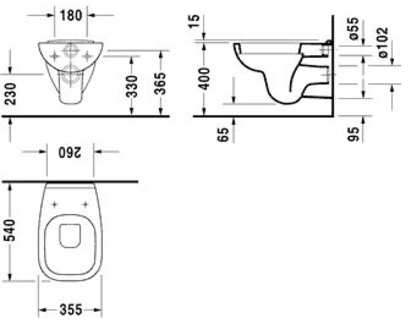 Duravit D-CODE Подвесной WC, с крышкой, 45351900A1