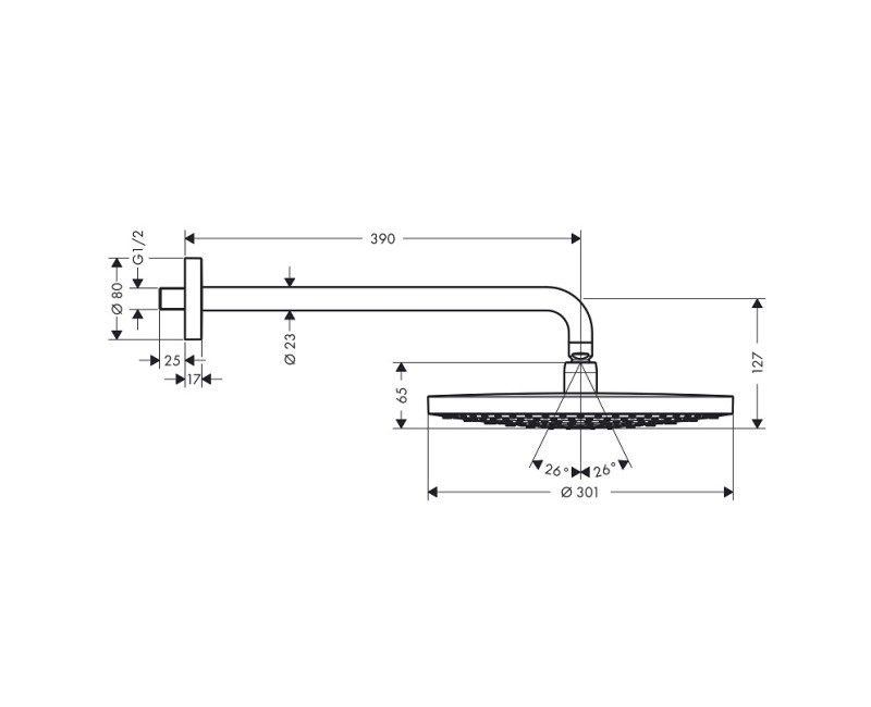 Dušo galva Hansgrohe Raindance Select S 300 2jet, chromas 27378000