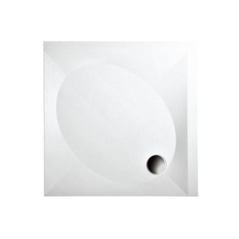 Dušas paliktnis Paa ART KV100  Akmens masas 100x100cm, ar paneli Balts