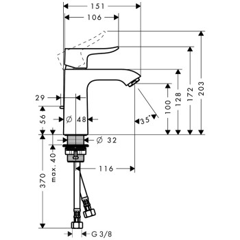 Hansgrohe Metris Смеситель для биде, хром 31280000