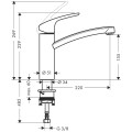 Virtuvės kriauklės maišytuvas Hansgrohe Focus M41 160 1jet, chromas