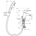 Hansgrohe Focus 70 Izlietnes jaucējkrāns ar bidettu, 31926000