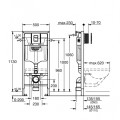 Tualeto indo komplektas Grohe, mygtukas Even (phantom black), tvirtinimai, 500x230 mm, h=1130 mm
