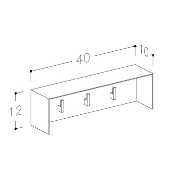KAME Вешалка для ванной комнаты 40см, 3 крючка AC1702-40/W/BL