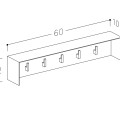KAME Вешалка для ванной комнаты 40см, 5 крючков AC1702-40/W/WH